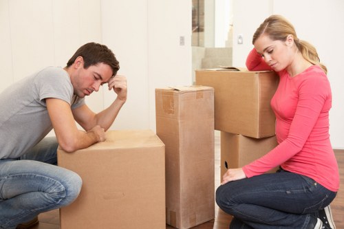 Packed household items prepared for removals and storage in Lowermorden