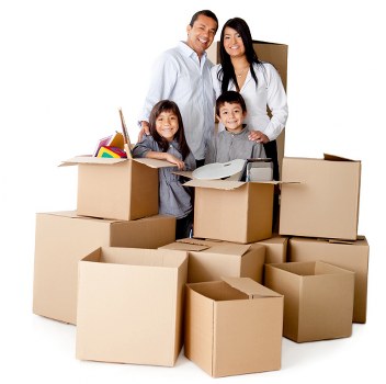Packed boxes prepared for short-term storage in Lowermorden